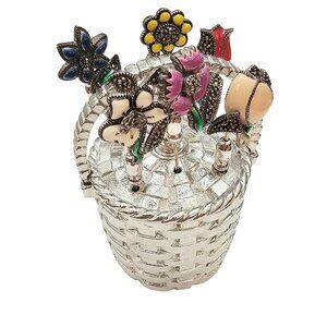 Judith Jack Sterling Silver Reflections Stick Pin Set With Bucket Display C695